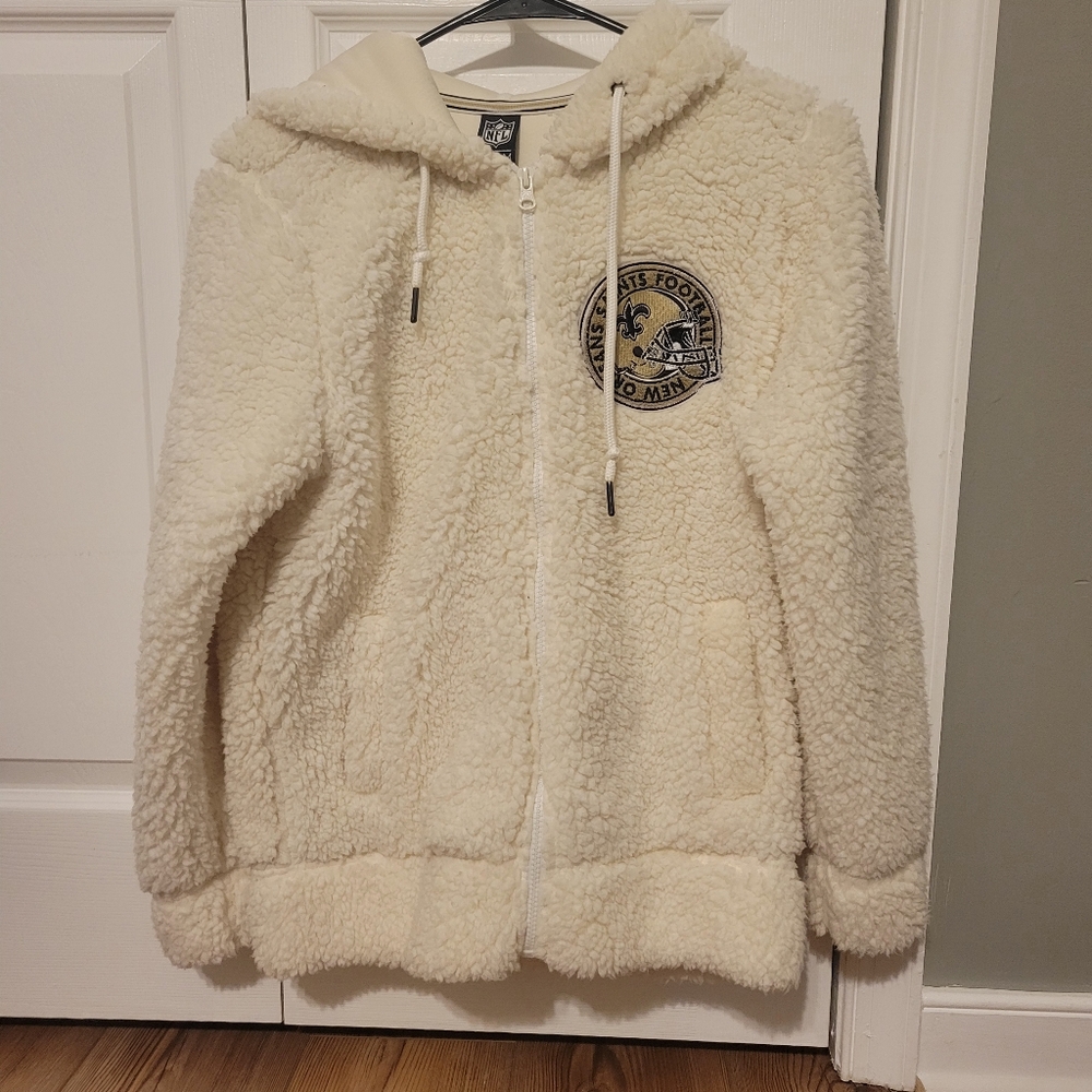 New Orleans Saints Sherpa Hoodie Jacket Size Small